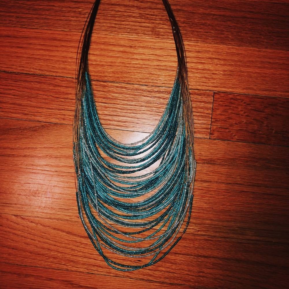 Nordstroms Turquoise Beaded Statement Necklace